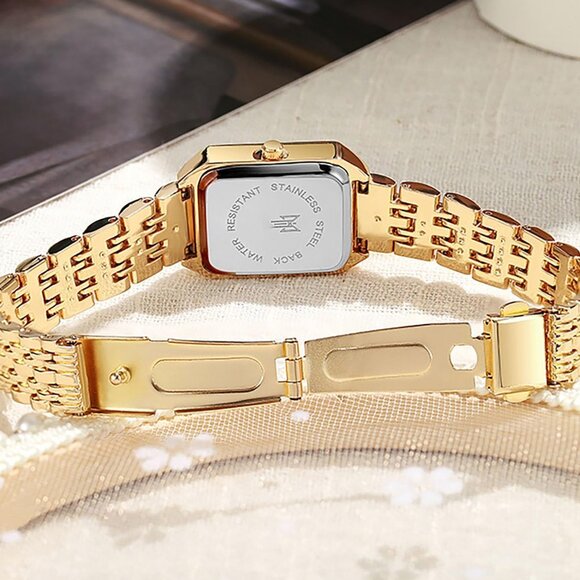 Women’s Quartz Watch Alloy Square Strap Casual Fashion Minimalist - Picture 4 of 6